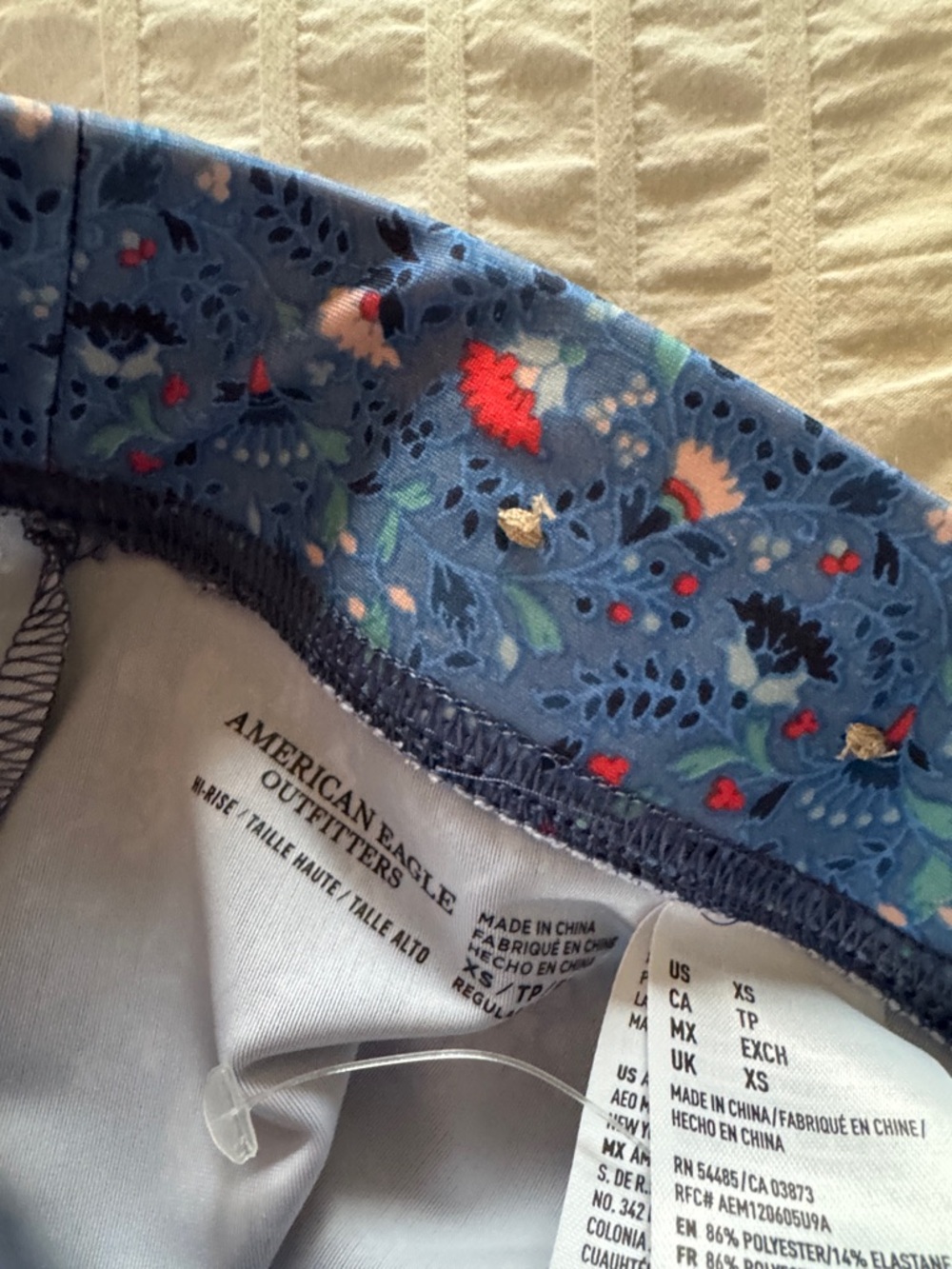 American Eagle Blue Floral Tights